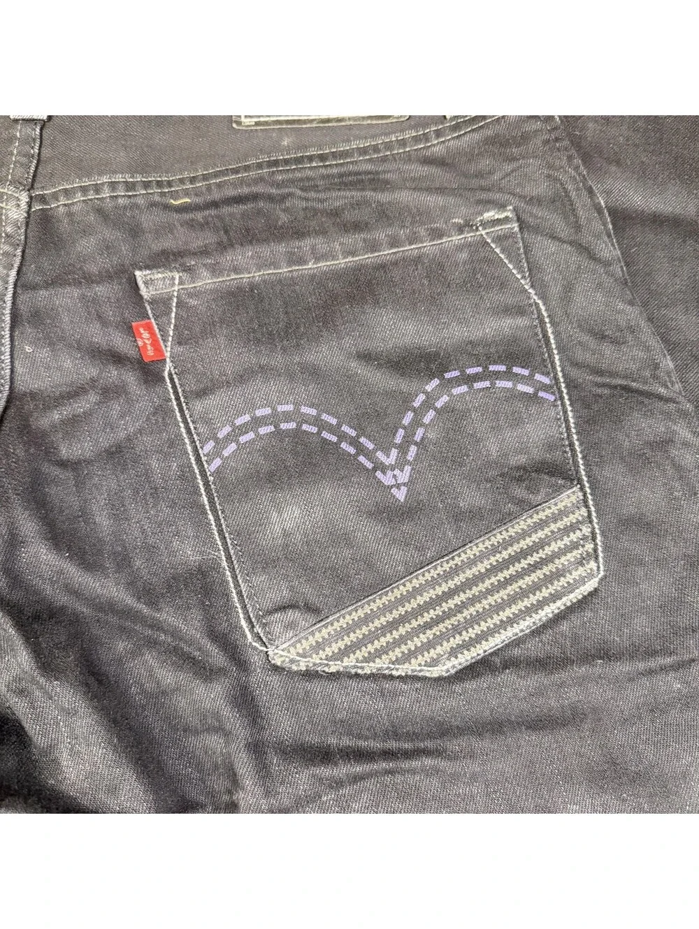Levi's 6500 Jeans Mens 38x30 Black Loose Straight Relaxed Fit Denim Pockets